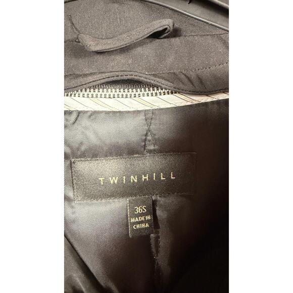Twinhill Coat Mens 36S Black Hooded Fly Front Thinsulate Lined Overcoat Jacket - Picture 7 of 16